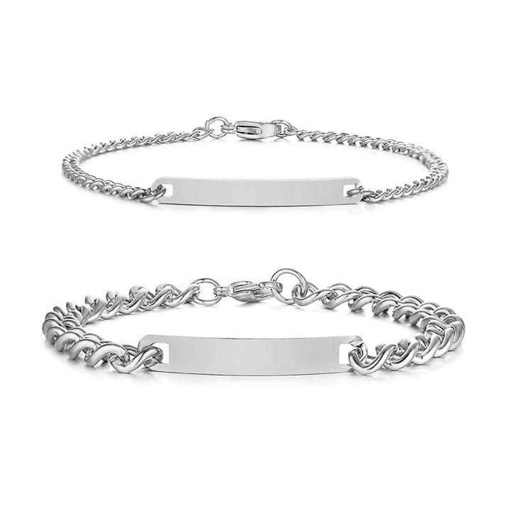 Matching Engraved Bracelet Set For Couples